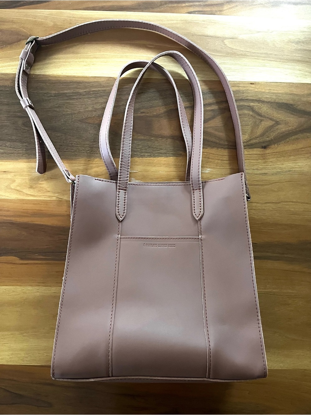 Portland Leather Tan Structured Tote with Shoulder Strap